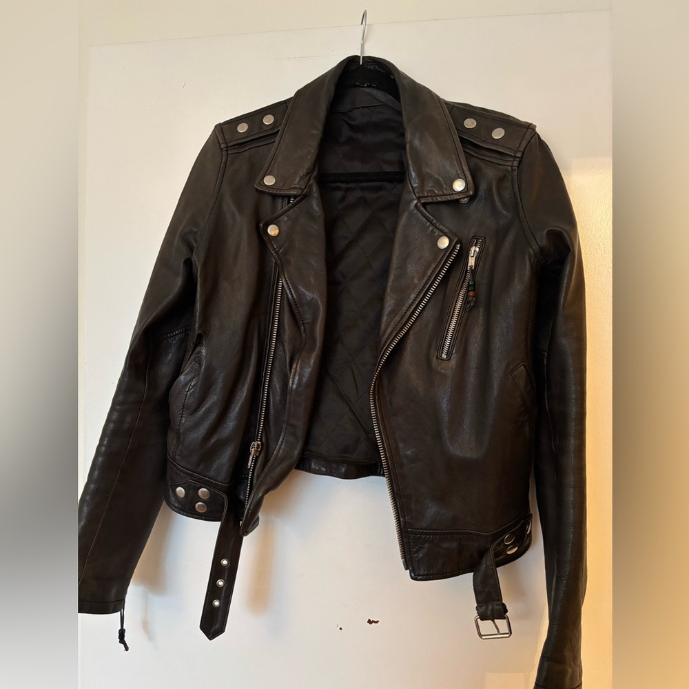 BLK Denim Genuine leathered moto jacket